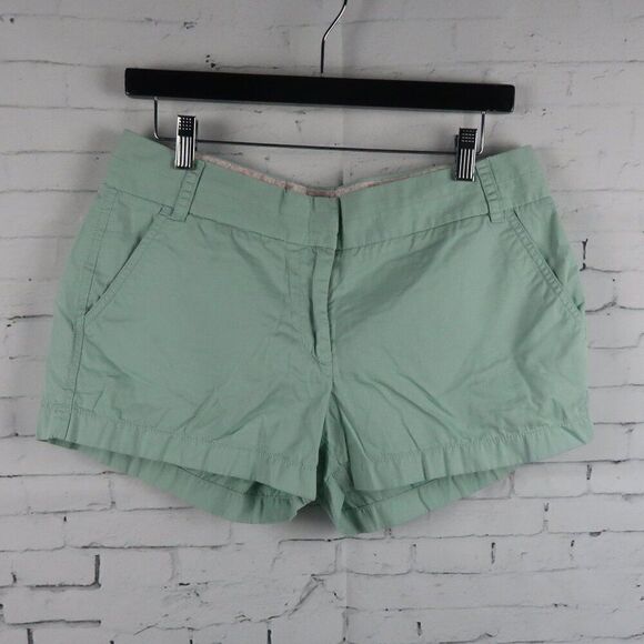 J CREW SEA FOAM GREEN BROKEN IN COTTON CHINO SHORT SIZE 8 - Picture 1 of 4